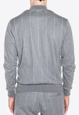 Striped Zip-Up Sweatshirt