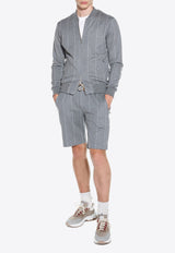 Striped Zip-Up Sweatshirt