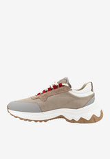 Leather-Blend Low-Top Sneakers