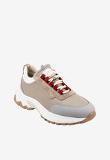 Leather-Blend Low-Top Sneakers