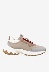 Leather-Blend Low-Top Sneakers