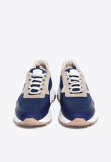 Leather-Blend Low-Top Sneakers