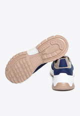 Leather-Blend Low-Top Sneakers