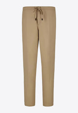 Elastic-Waist Linen and Silk Pants
