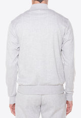 Pinstripe-Pattern Zip-Up Sweatshirt