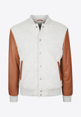 Wool and Leather Bomber Jacket
