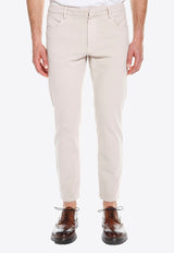 Slim-Fit Chino Pants with Logo-Patch