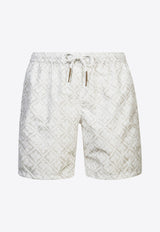 Printed Elastic-Waist Swim Shorts