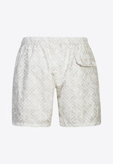 Printed Elastic-Waist Swim Shorts