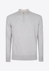 Fine-Knit Cashmere Half-Zip Sweater