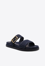 Fendi Monogram Denim Sandals Blue