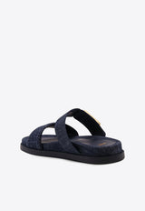 Fendi Monogram Denim Sandals Blue