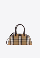 Burberry Checked Top Handle Bag Brown 8117522A2021_SAND_40017641