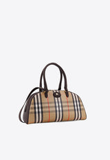 Burberry Checked Top Handle Bag Brown 8117522A2021_SAND_40017641