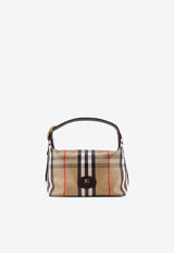 Burberry Checked Top Handle Bag Brown 8119773A2021_SAND_40017590