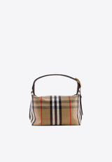 Burberry Checked Top Handle Bag Brown 8119773A2021_SAND_40017590