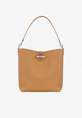 Longchamp Le Roseau Leather Hobo Bag Brown 10315HFP/R_LONG-371