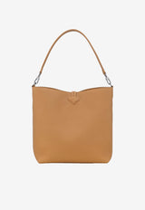 Longchamp Le Roseau Leather Hobo Bag Brown 10315HFP/R_LONG-371