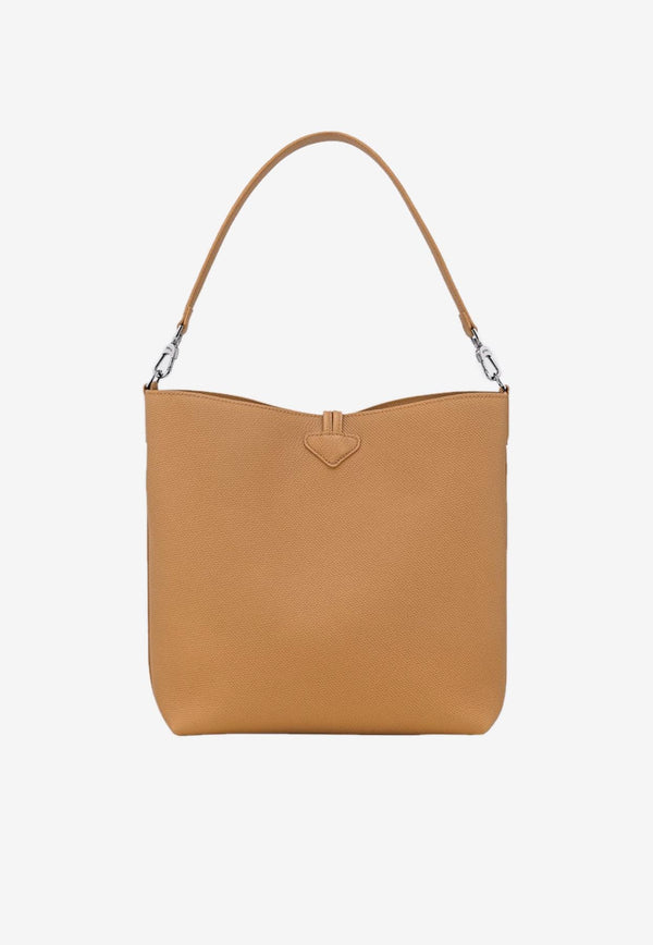 Longchamp Le Roseau Leather Hobo Bag Brown 10315HFP/R_LONG-371