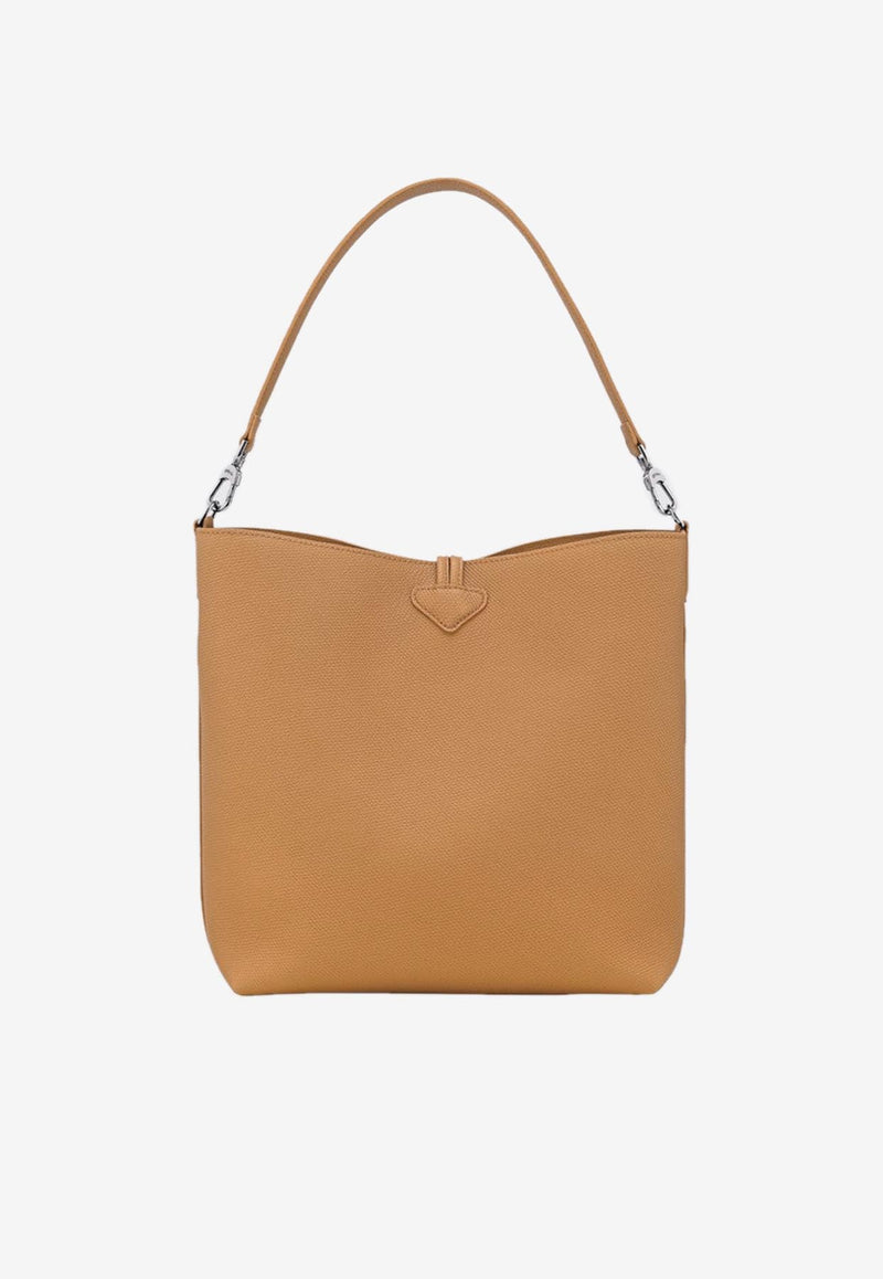 Longchamp Le Roseau Leather Hobo Bag Brown 10315HFP/R_LONG-371