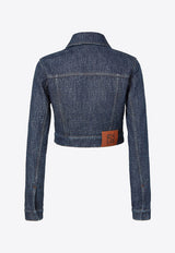 Fendi Denim Cropped Jacket Blue