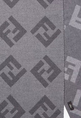 Fendi Monogram Wool Scarf Gray
