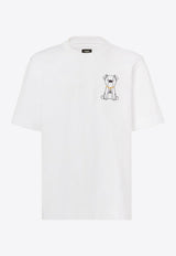 Fendi Logo-Embroidered Crewneck T-shirt White
