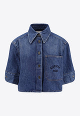 Givenchy Logo-Embroidered Denim Shirt Blue