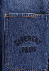 Givenchy Logo-Embroidered Denim Shirt Blue