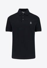 Brunello Cucinelli Logo-Embroidered Polo T-shirt Black ME8548788CGB88_NERO GRIGIO_40000101
