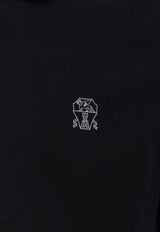 Brunello Cucinelli Logo-Embroidered Polo T-shirt Black ME8548788CGB88_NERO GRIGIO_40000101