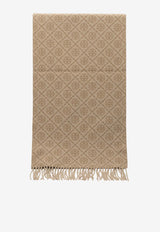 Wool sand Cashmere Logo Scarf