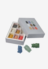 Kids Wallace Bear-Shaped Colored Crayons (Set of 9)