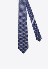 Ferragamo Printed Silk Tie Blue