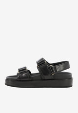 Double-T Flatform Leather Sandals