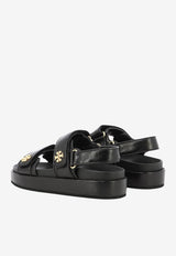 Double-T Flatform Leather Sandals