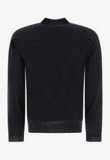 John Smedley Wool Polo Sweater Black BELPERBLACK_36d858b2-921c-42e7-ab0f-b1a52b37a51e