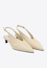 Jil Sander 50 Leather Slingback Pumps Beige J15WP0128P7589276_72f22f60-9809-46d1-8d0a-ee4aef73fdde