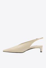 Jil Sander 50 Leather Slingback Pumps Beige J15WP0128P7589276_72f22f60-9809-46d1-8d0a-ee4aef73fdde