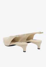 Jil Sander 50 Leather Slingback Pumps Beige J15WP0128P7589276_72f22f60-9809-46d1-8d0a-ee4aef73fdde