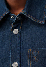 AMI PARIS Ami De Coeur Denim Overshirt Denim UJK788DE0104_402