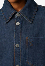 AMI PARIS Ami De Coeur Denim Overshirt Denim UJK788DE0104_402