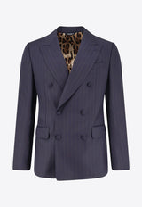 Dolce & Gabbana Double-Breasted Wool Blazer Rigato