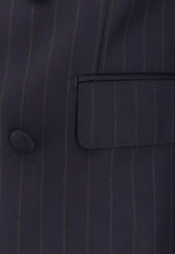 Dolce & Gabbana Double-Breasted Wool Blazer Rigato