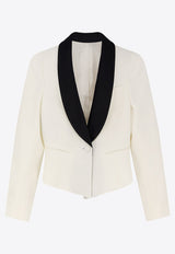 Alexander McQueen Single-Breasted Buttoned Blazer White 847009QJAAC9016_SOFT WHITE_44251009