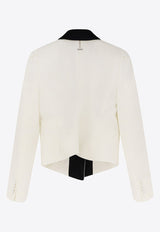 Alexander McQueen Single-Breasted Buttoned Blazer White 847009QJAAC9016_SOFT WHITE_44251009
