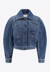 Givenchy Logo-Embroidered Denim Jacket Blue