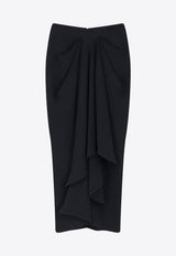 Givenchy Draped Midi Skirt Black