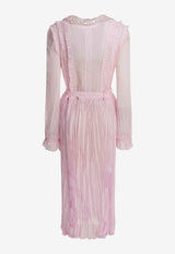 Pleated Georgette Midi Dress