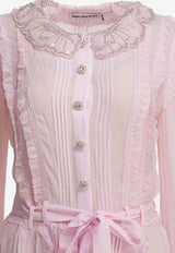 Pleated Georgette Midi Dress